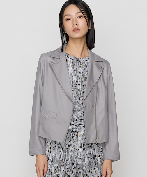 〔 TALLサイズ 〕 ストレッチエンボス  クールライダースジャケット