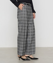 〔 TALLサイズ 〕 2WAYストレッチチェックフラノ デザインワイドパンツ<br>