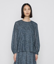 シャギーデニムプリント ブラウス