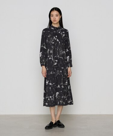 〔 TALLサイズ 〕 アムンゼン大理石プリント ワンピース