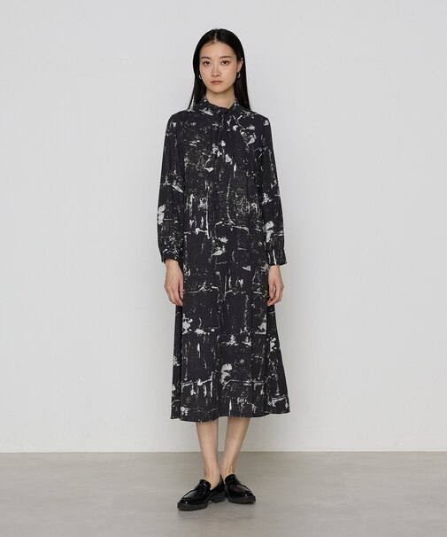 〔 TALLサイズ 〕 アムンゼン大理石プリント ワンピース