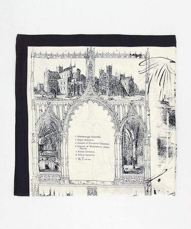 線画風プリント スカーフ