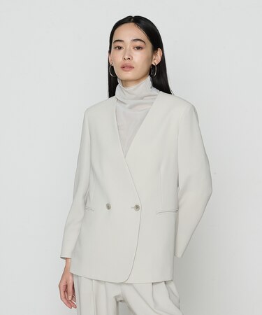 〔 Sサイズ 〕 【セットアップ対応】アチェローザダブルクロス ノーカラージャケット