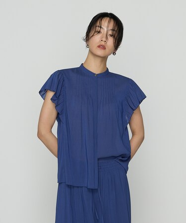 【セットアップ対応】シャンブレーカッセン ブラウス