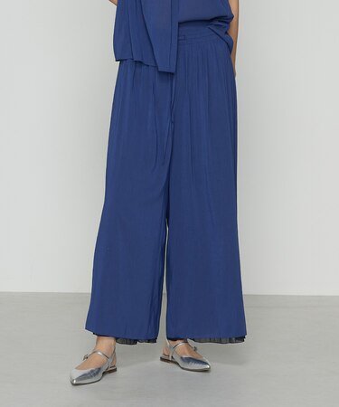 〔 TALLサイズ 〕 シフォン×シャンブレーカッセン リバーシブルパンツ