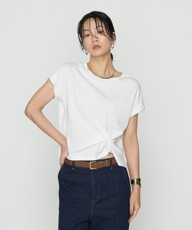 〔 TALLサイズ 〕 コットン強撚ポンチ デザインタックシャツ