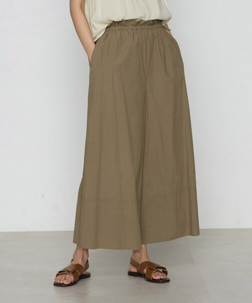 〔 Sサイズ 〕 コットンタイプライター ギャザーワイドパンツ