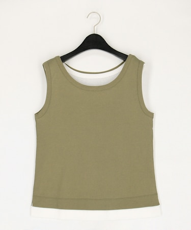 〔 TALLサイズ 〕 強撚ガステレコ／オーガニック レイヤードタンクトップ