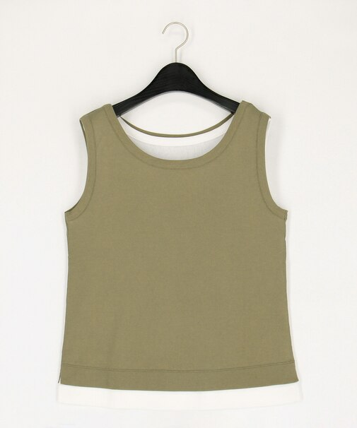 〔 TALLサイズ 〕 強撚ガステレコ／オーガニック レイヤードタンクトップ