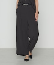〔 TALLサイズ 〕 バックサテンジョーゼット クロップドワイドパンツ