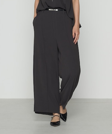 〔 TALLサイズ 〕 バックサテンジョーゼット クロップドワイドパンツ