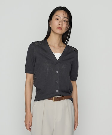 擬麻コットン カーディガン