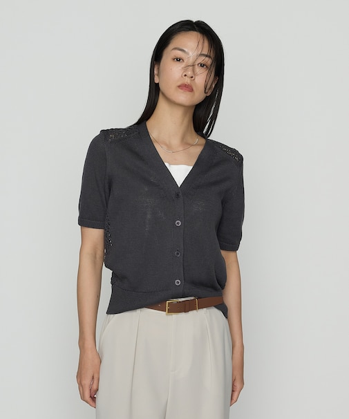 擬麻コットン カーディガン