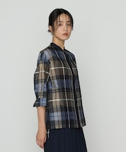 シルクドビーチェックビックシルエット シャツ羽織