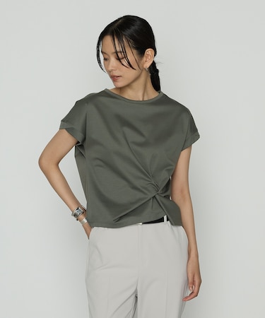 コットン強撚ポンチ デザインタックシャツ