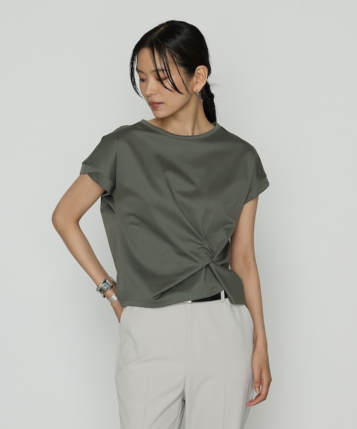 コットン強撚ポンチ デザインタックシャツ