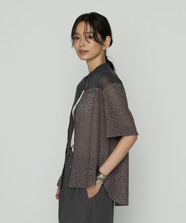 リネンコードレース シャツブラウス