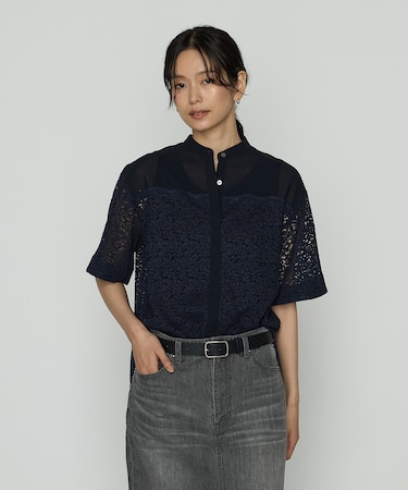 リネンコードレース シャツブラウス