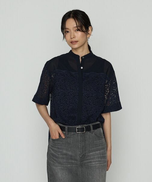 リネンコードレース シャツブラウス