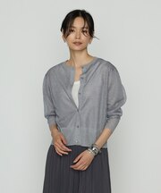 二重編みラメニット カーディガン