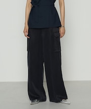 キュプラツイル サテンツイルワイドカーゴパンツ