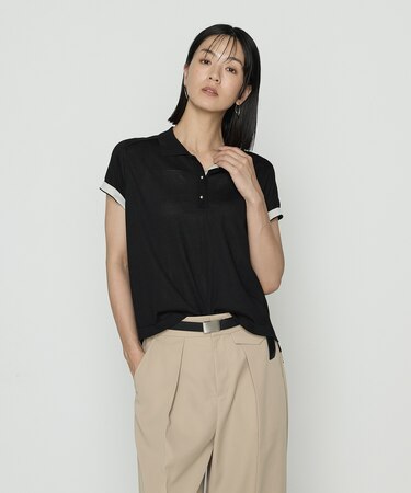 〔 TALLサイズ 〕 シルキー天竺ニット ポロニットプルオーバー