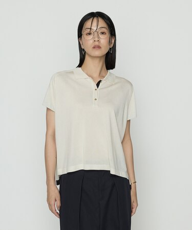 〔 TALLサイズ 〕 シルキー天竺ニット ポロニットプルオーバー