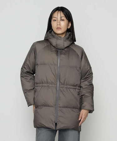 ライトナイロンタフタ  フード付きダウンコート