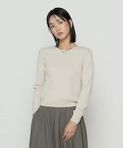 〔 TALLサイズ 〕 コットンダルストレッチ ケーブルプルオーバー