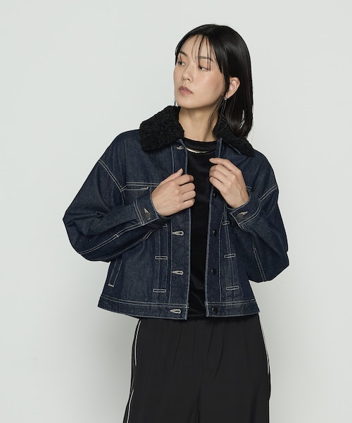 エコファーデニムコンビジャケット　size36 ファーデニムジャケット | select shop Lica.