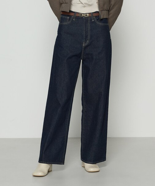 〔 TALLサイズ 〕 10.5オンスセンタープレス ワイドデニムパンツ