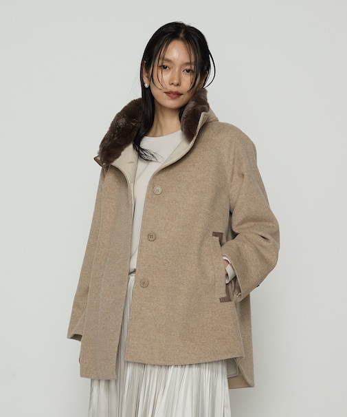 アンゴラウール ・Aラインショートコート