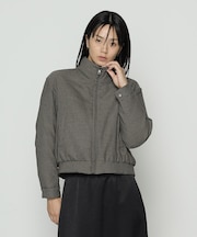 〔 TALLサイズ 〕 ドビーガンクラブチェック リバーシブルショートダウンブルゾン