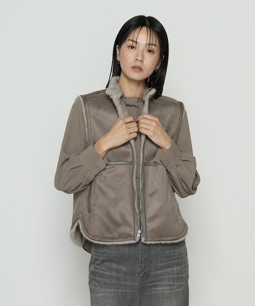 〔 Sサイズ 〕エコファー リバーシブルジレ