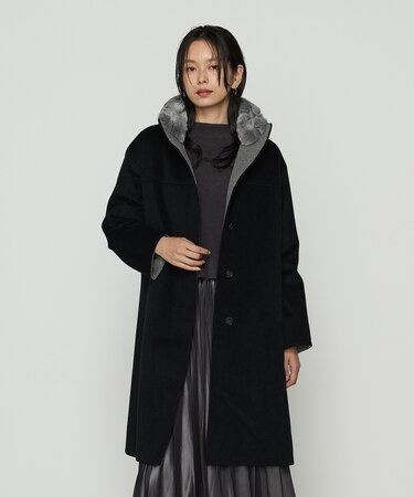 〔 TALLサイズ 〕 アンゴラウール スタンドフーデットコート