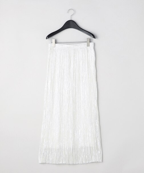 シルク×ポリエステル ラメシフォンスカート