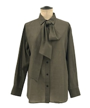 シアーグレンチェックボイル ボウタイシャツ