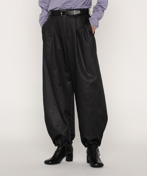 レザーライクサテン バルーンパンツ