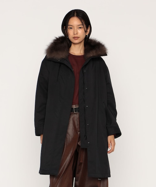 高密度微起毛ヴィンテージツイル ライナー付きモッズコート