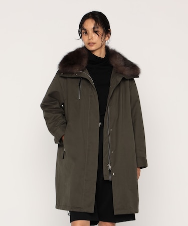 高密度微起毛ヴィンテージツイル ライナー付きモッズコート