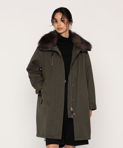 高密度微起毛ヴィンテージツイル ライナー付きモッズコート