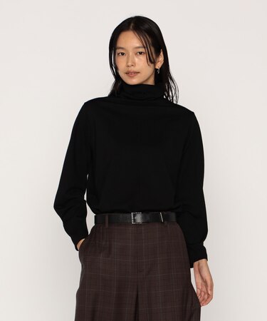 ウールポリプレーティング ハイネックトップス