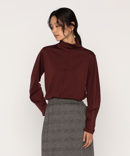 ウールポリプレーティング ハイネックトップス