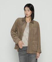 〔 TALLサイズ 〕 ストレッチスエード調 ブルゾン