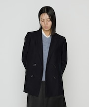 〔 TALLサイズ 〕 トリアセウールフラノウィンドペン ダブルジャケット