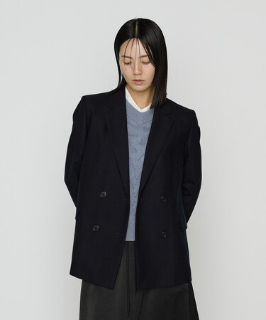 〔 TALLサイズ 〕 トリアセウールフラノウィンドペン ダブルジャケット