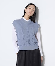 〔 Sサイズ 〕 コットンポリエステルリリヤーン ニットベスト