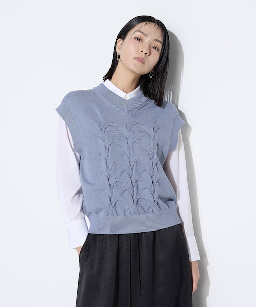 〔 Sサイズ 〕 コットンポリエステルリリヤーン ニットベスト