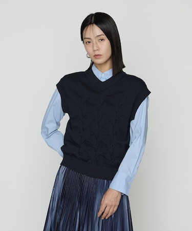 〔 Sサイズ 〕 コットンポリエステルリリヤーン ニットベスト