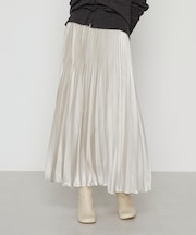サテンチンツ コンビネーションプリーツスカート